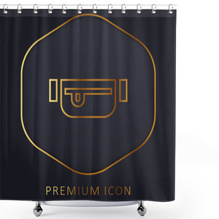 Personality  Belt Pouch Golden Line Premium Logo Or Icon Shower Curtains