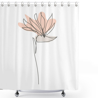 Personality  Decorative Hand Drawn Strelitzia Flower, Design Element. Can Be Used For Cards, Invitations, Banners, Posters, Print Design. Continuous Line Art Style Shower Curtains