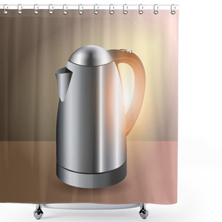 Personality  Electric Kettle - Vector Illustration Shower Curtains