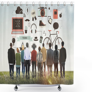 Personality  Diversity People Social Media Concept Shower Curtains