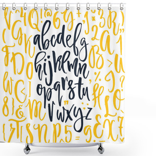 Personality  Handdrawn Letters And Symbols Shower Curtains