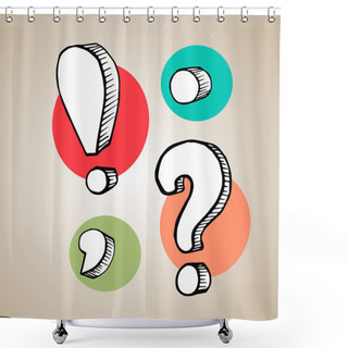 Personality  Hand Drawn Punctuation Marks Shower Curtains