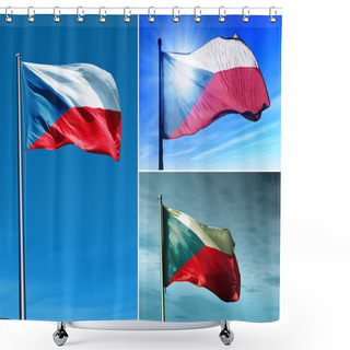 Personality  Flag Of Czech Republic  Shower Curtains