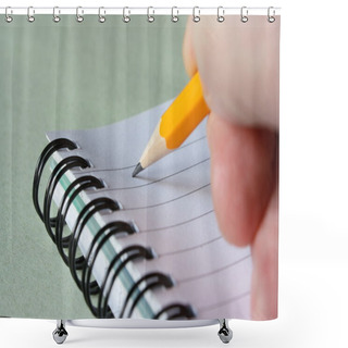 Personality  Writing With A Pencil Shower Curtains