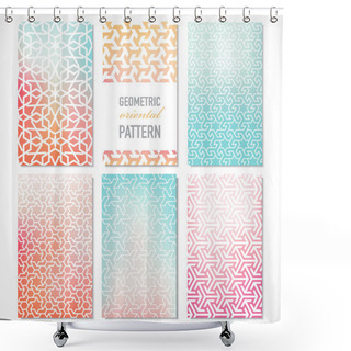 Personality  Vector Oriental Geometric Patterns Shower Curtains