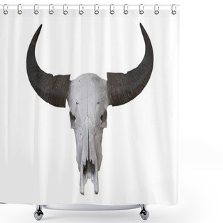 Personality  Buffalo Isolated On White Background - Clipping Paths Shower Curtains