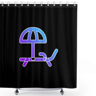 Personality  Beach Chair Blue Gradient Vector Icon Shower Curtains