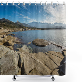 Personality  Corsican Coastline And Mountains At Punta Caldanu Near Lumio Shower Curtains