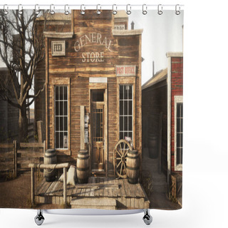 Personality  Western Town Rustic General Store. 3d Rendering Shower Curtains