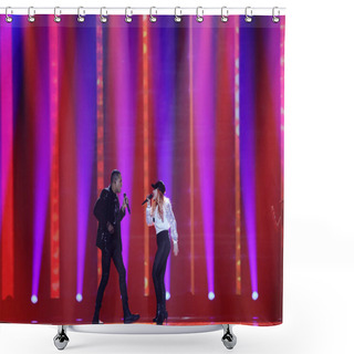 Personality  Valentina Monetta & Jimmie Wilson Eurovision 2017 Shower Curtains