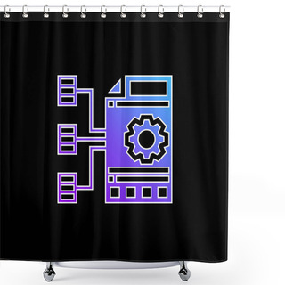 Personality  Aggregate Blue Gradient Vector Icon Shower Curtains