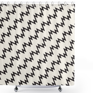 Personality  Seamless Zig Zag Geometric Pattern. Classic Chevron Lines Tiling. Shower Curtains