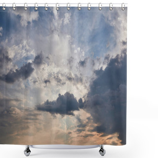 Personality  Dark Clouds On Blue Sunlight Sky Background Shower Curtains