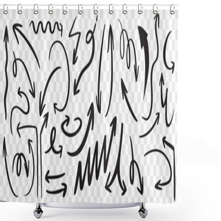 Personality  Set Of Hand Drawn Black Arrows Shower Curtains