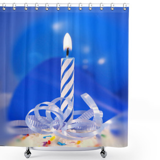 Personality  Little Blue Candle Shower Curtains