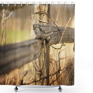 Personality  Old Wooden Fence Shower Curtains