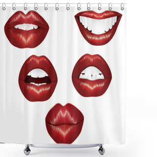 Personality  Lips. Shower Curtains