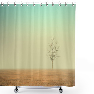 Personality  A Lonely Dead Tree In A Desert Shower Curtains