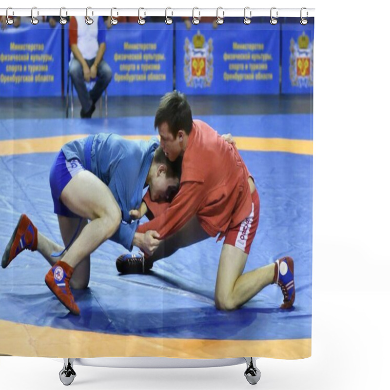 Personality  Orenburg, Russia - October 25-26, 2019: Boys Competitions Sambo Shower Curtains