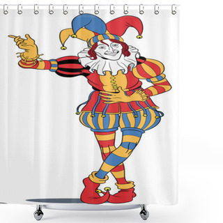 Personality  Jester Taking A Bow Shower Curtains