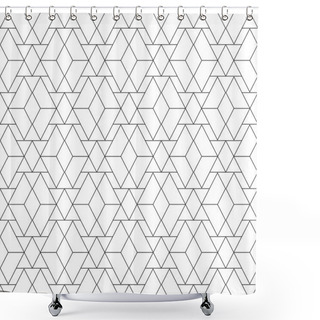 Personality  Black And White Geometric Seamless Pattern With Triangle And Tra Shower Curtains