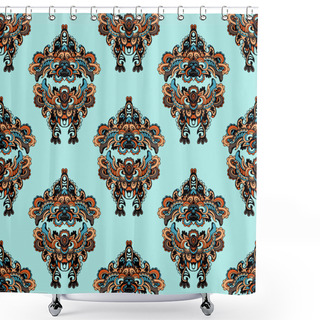 Personality  Seamless Pattern In Folk Style Shower Curtains