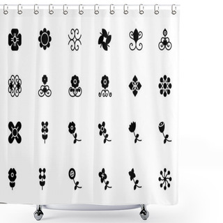 Personality  Flowers And Floral Vector Icons 5 Shower Curtains