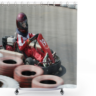 Personality  Young Go Cart Race Shower Curtains