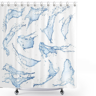 Personality  Water Splashes Collection Isolated On White Background Shower Curtains