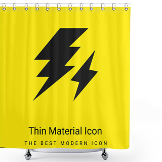 Personality  Bolt Minimal Bright Yellow Material Icon Shower Curtains