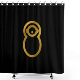 Personality  Baby Wrapped In Swaddle Gold Plated Metalic Icon Or Logo Vector Shower Curtains