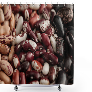 Personality  Close Up View Of Diverse Uncooked Beans Shower Curtains