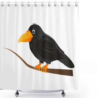 Personality  Crow On A Tree Shower Curtains