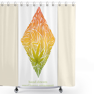 Personality  Abstract Ornament Of Marijuana Shower Curtains