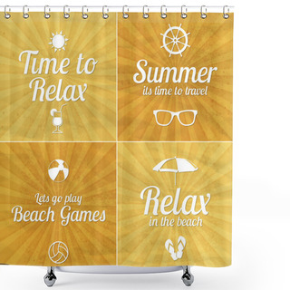 Personality  Travel  Banner Vector Illustration   Shower Curtains