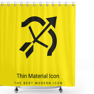 Personality  Archery Minimal Bright Yellow Material Icon Shower Curtains