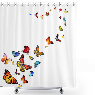 Personality  Colorful Butterflies Shower Curtains