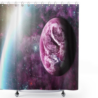 Personality  Beautiful Sunriece At The Red Planet In Space Shower Curtains