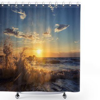 Personality  Wave On The Sunset Beach Thailand Island Shower Curtains