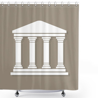 Personality  Architecture Greek Building Symbol, With Shadow, Structure Pillars, Ancient Architecture Monument Icon, Architecture Pictogram Shower Curtains