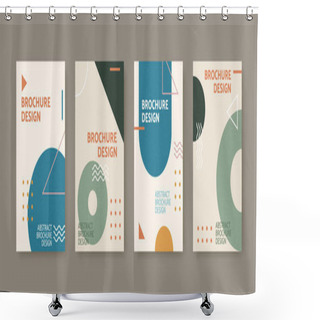 Personality  Collection Of Cover Template In Bauhaus Style, Designed With Classic Geometric Patterns In Nordic Color Shower Curtains