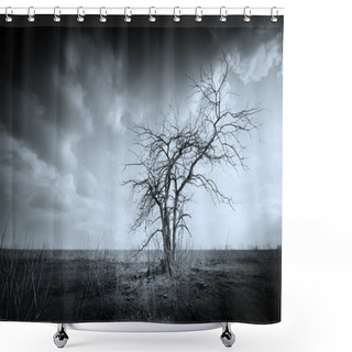 Personality  Lonely Dead Tree Shower Curtains