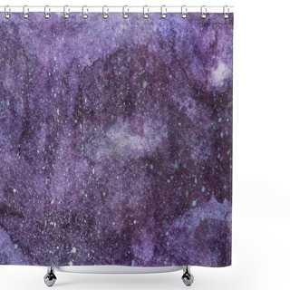 Personality  Full Frame Image Of Universe Painting With Purple Watercolor Paint As Space Shower Curtains