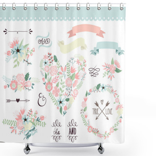 Personality  Wedding Graphic Set Shower Curtains