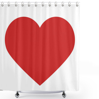Personality  Heart Isolated On White And Clipping Pach, Flat Design Style Lov Shower Curtains