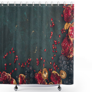 Personality  Pomegranates With Grapes And Walnuts  Shower Curtains