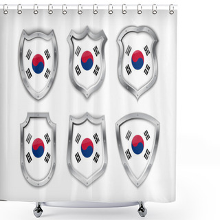 Personality  South Korea Vector Shield Shower Curtains