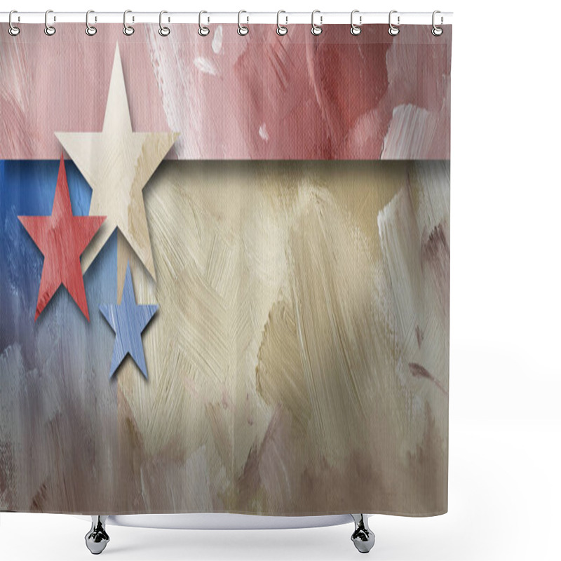 Personality  Graphic American Flag elements against pale background  shower curtains