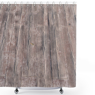 Personality  Stamped Concrete Pavement Outdoor, Wooden Slats Pattern, Flooring Exterior, Decorative Texture Of Cement Paving Appearing The Streaks Of Wood Shower Curtains