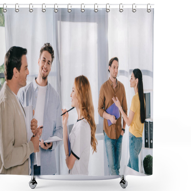 Personality  Groups Of Business People Having Conversation After Business Training In Office Shower Curtains
